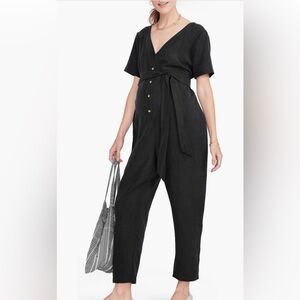 Hatch Maternity Elegant Black Jumpsuit Sz 3 (Large)